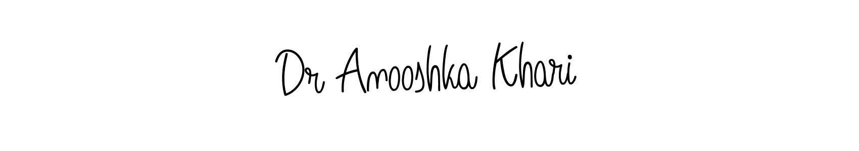 Angelique-Rose-font-FFP is a professional signature style that is perfect for those who want to add a touch of class to their signature. It is also a great choice for those who want to make their signature more unique. Get Dr Anooshka Khari name to fancy signature for free. Dr Anooshka Khari signature style 5 images and pictures png