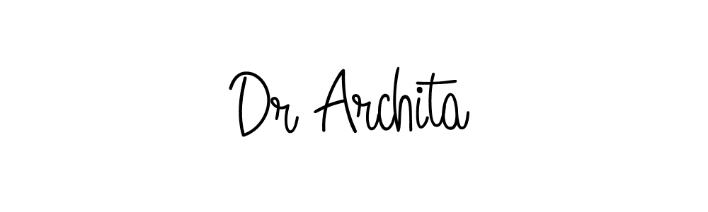 Make a beautiful signature design for name Dr Archita. With this signature (Angelique-Rose-font-FFP) style, you can create a handwritten signature for free. Dr Archita signature style 5 images and pictures png