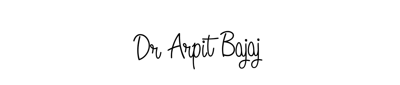 You should practise on your own different ways (Angelique-Rose-font-FFP) to write your name (Dr Arpit Bajaj) in signature. don't let someone else do it for you. Dr Arpit Bajaj signature style 5 images and pictures png