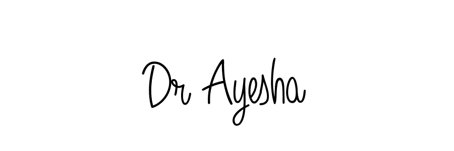 Use a signature maker to create a handwritten signature online. With this signature software, you can design (Angelique-Rose-font-FFP) your own signature for name Dr Ayesha. Dr Ayesha signature style 5 images and pictures png