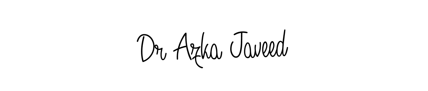 The best way (Angelique-Rose-font-FFP) to make a short signature is to pick only two or three words in your name. The name Dr Azka Javeed include a total of six letters. For converting this name. Dr Azka Javeed signature style 5 images and pictures png