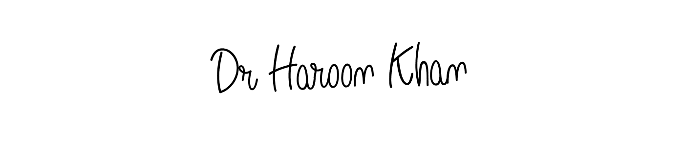 You should practise on your own different ways (Angelique-Rose-font-FFP) to write your name (Dr Haroon Khan) in signature. don't let someone else do it for you. Dr Haroon Khan signature style 5 images and pictures png