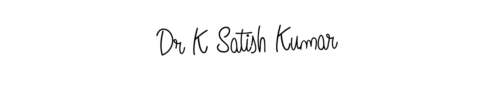 Create a beautiful signature design for name Dr K Satish Kumar. With this signature (Angelique-Rose-font-FFP) fonts, you can make a handwritten signature for free. Dr K Satish Kumar signature style 5 images and pictures png