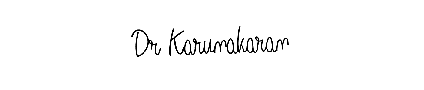 Create a beautiful signature design for name Dr Karunakaran. With this signature (Angelique-Rose-font-FFP) fonts, you can make a handwritten signature for free. Dr Karunakaran signature style 5 images and pictures png