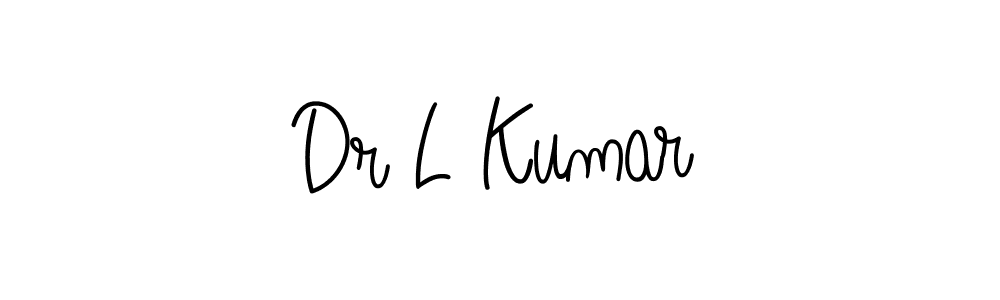 You should practise on your own different ways (Angelique-Rose-font-FFP) to write your name (Dr L Kumar) in signature. don't let someone else do it for you. Dr L Kumar signature style 5 images and pictures png
