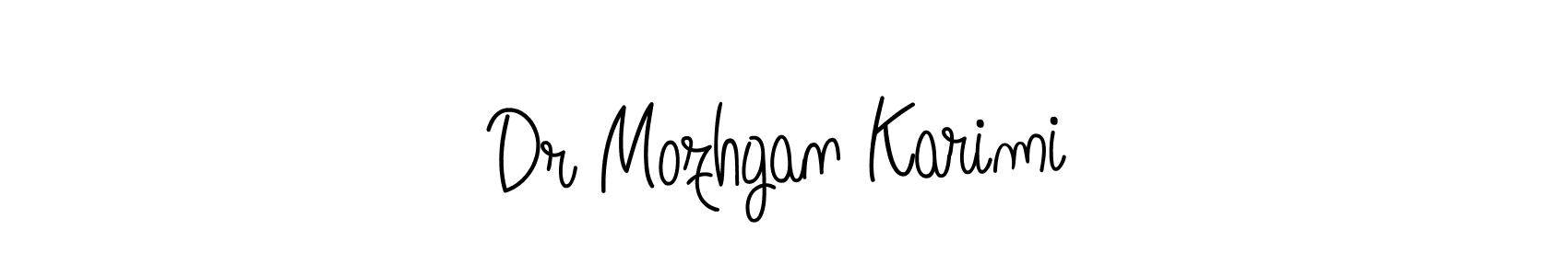 Make a beautiful signature design for name Dr Mozhgan Karimi. With this signature (Angelique-Rose-font-FFP) style, you can create a handwritten signature for free. Dr Mozhgan Karimi signature style 5 images and pictures png