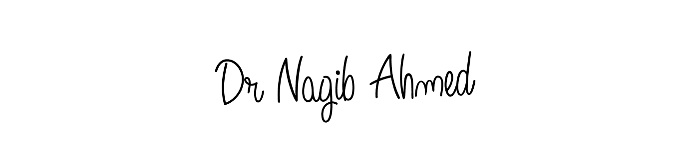 You should practise on your own different ways (Angelique-Rose-font-FFP) to write your name (Dr Nagib Ahmed) in signature. don't let someone else do it for you. Dr Nagib Ahmed signature style 5 images and pictures png