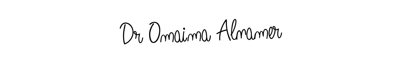 The best way (Angelique-Rose-font-FFP) to make a short signature is to pick only two or three words in your name. The name Dr Omaima Alnamer include a total of six letters. For converting this name. Dr Omaima Alnamer signature style 5 images and pictures png