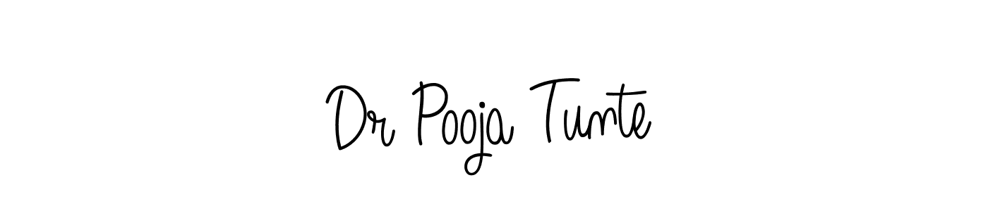 How to make Dr Pooja Tunte name signature. Use Angelique-Rose-font-FFP style for creating short signs online. This is the latest handwritten sign. Dr Pooja Tunte signature style 5 images and pictures png