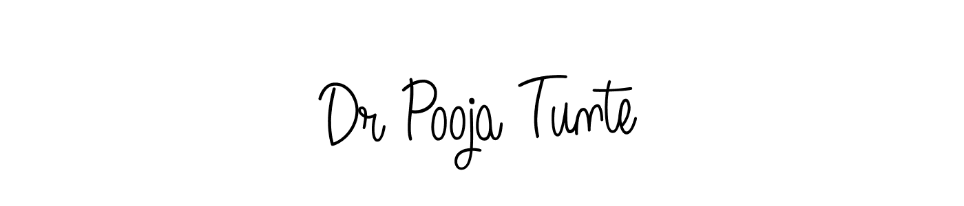 How to make Dr Pooja Tunte name signature. Use Angelique-Rose-font-FFP style for creating short signs online. This is the latest handwritten sign. Dr Pooja Tunte signature style 5 images and pictures png