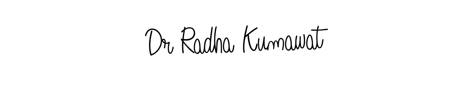 How to make Dr Radha Kumawat name signature. Use Angelique-Rose-font-FFP style for creating short signs online. This is the latest handwritten sign. Dr Radha Kumawat signature style 5 images and pictures png