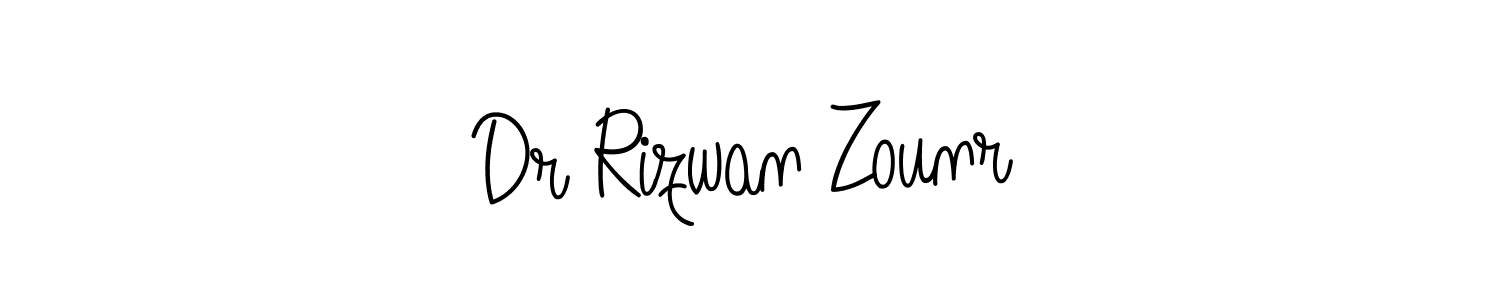 Use a signature maker to create a handwritten signature online. With this signature software, you can design (Angelique-Rose-font-FFP) your own signature for name Dr Rizwan Zounr. Dr Rizwan Zounr signature style 5 images and pictures png