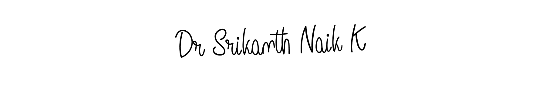 Use a signature maker to create a handwritten signature online. With this signature software, you can design (Angelique-Rose-font-FFP) your own signature for name Dr Srikanth Naik K. Dr Srikanth Naik K signature style 5 images and pictures png