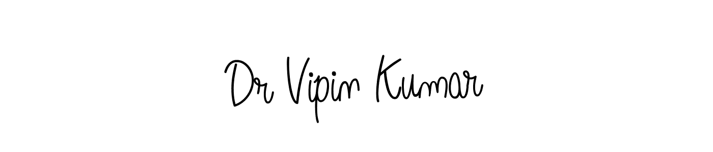 You should practise on your own different ways (Angelique-Rose-font-FFP) to write your name (Dr Vipin Kumar) in signature. don't let someone else do it for you. Dr Vipin Kumar signature style 5 images and pictures png