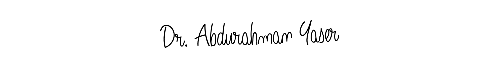 Make a beautiful signature design for name Dr. Abdurahman Yaser. With this signature (Angelique-Rose-font-FFP) style, you can create a handwritten signature for free. Dr. Abdurahman Yaser signature style 5 images and pictures png