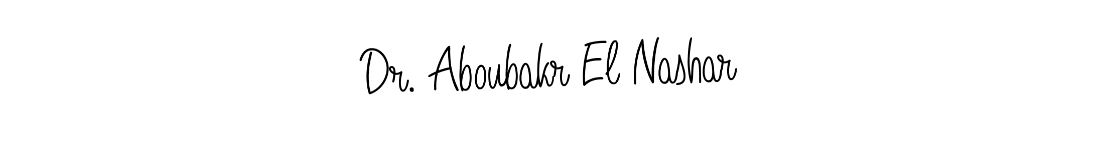 Similarly Angelique-Rose-font-FFP is the best handwritten signature design. Signature creator online .You can use it as an online autograph creator for name Dr. Aboubakr El Nashar. Dr. Aboubakr El Nashar signature style 5 images and pictures png