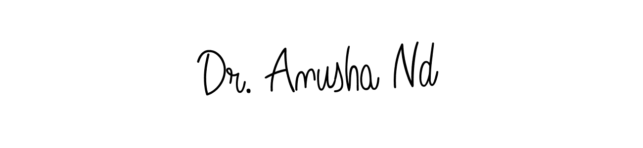 How to make Dr. Anusha Nd name signature. Use Angelique-Rose-font-FFP style for creating short signs online. This is the latest handwritten sign. Dr. Anusha Nd signature style 5 images and pictures png