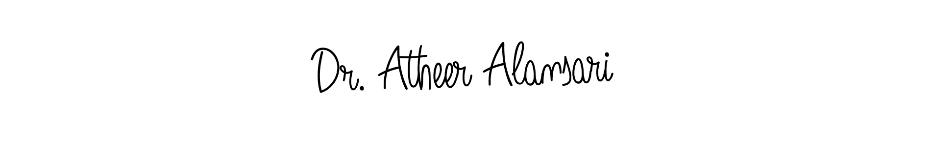 if you are searching for the best signature style for your name Dr. Atheer Alansari. so please give up your signature search. here we have designed multiple signature styles  using Angelique-Rose-font-FFP. Dr. Atheer Alansari signature style 5 images and pictures png