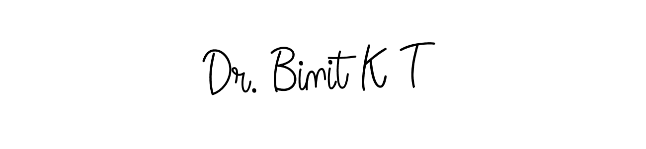 You should practise on your own different ways (Angelique-Rose-font-FFP) to write your name (Dr. Binit K T) in signature. don't let someone else do it for you. Dr. Binit K T signature style 5 images and pictures png