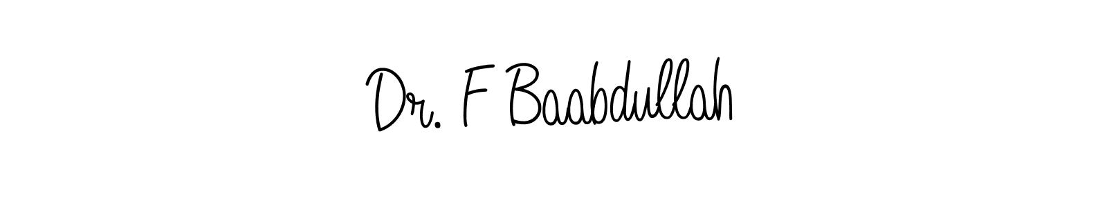 Angelique-Rose-font-FFP is a professional signature style that is perfect for those who want to add a touch of class to their signature. It is also a great choice for those who want to make their signature more unique. Get Dr. F Baabdullah name to fancy signature for free. Dr. F Baabdullah signature style 5 images and pictures png