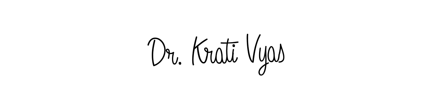 How to make Dr. Krati Vyas name signature. Use Angelique-Rose-font-FFP style for creating short signs online. This is the latest handwritten sign. Dr. Krati Vyas signature style 5 images and pictures png