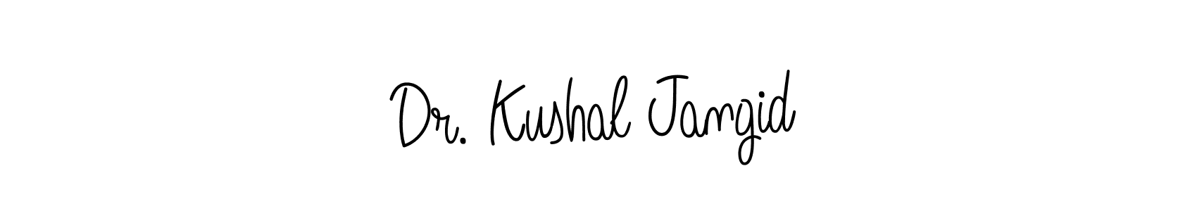 Dr. Kushal Jangid stylish signature style. Best Handwritten Sign (Angelique-Rose-font-FFP) for my name. Handwritten Signature Collection Ideas for my name Dr. Kushal Jangid. Dr. Kushal Jangid signature style 5 images and pictures png