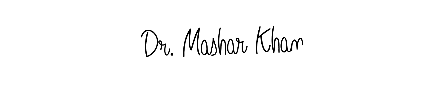 Dr. Mashar Khan stylish signature style. Best Handwritten Sign (Angelique-Rose-font-FFP) for my name. Handwritten Signature Collection Ideas for my name Dr. Mashar Khan. Dr. Mashar Khan signature style 5 images and pictures png