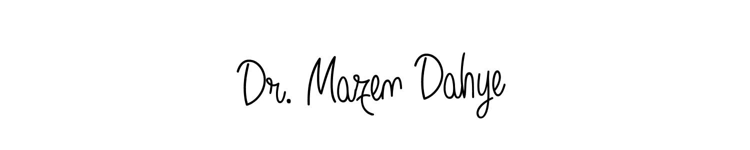 Create a beautiful signature design for name Dr. Mazen Dahye. With this signature (Angelique-Rose-font-FFP) fonts, you can make a handwritten signature for free. Dr. Mazen Dahye signature style 5 images and pictures png