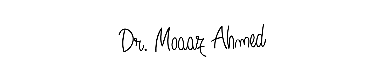 Make a beautiful signature design for name Dr. Moaaz Ahmed. With this signature (Angelique-Rose-font-FFP) style, you can create a handwritten signature for free. Dr. Moaaz Ahmed signature style 5 images and pictures png