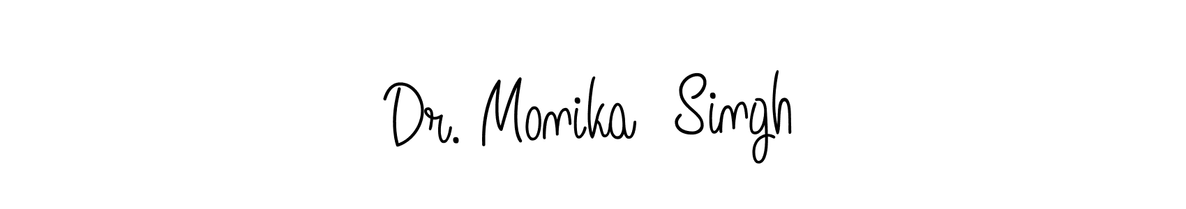 Make a beautiful signature design for name Dr. Monika  Singh. With this signature (Angelique-Rose-font-FFP) style, you can create a handwritten signature for free. Dr. Monika  Singh signature style 5 images and pictures png