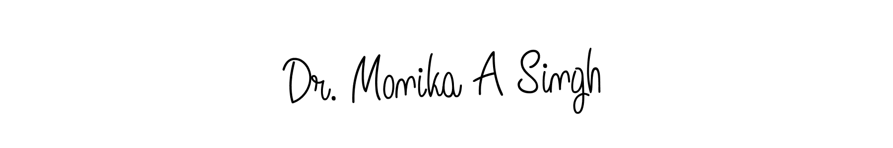Create a beautiful signature design for name Dr. Monika A Singh. With this signature (Angelique-Rose-font-FFP) fonts, you can make a handwritten signature for free. Dr. Monika A Singh signature style 5 images and pictures png