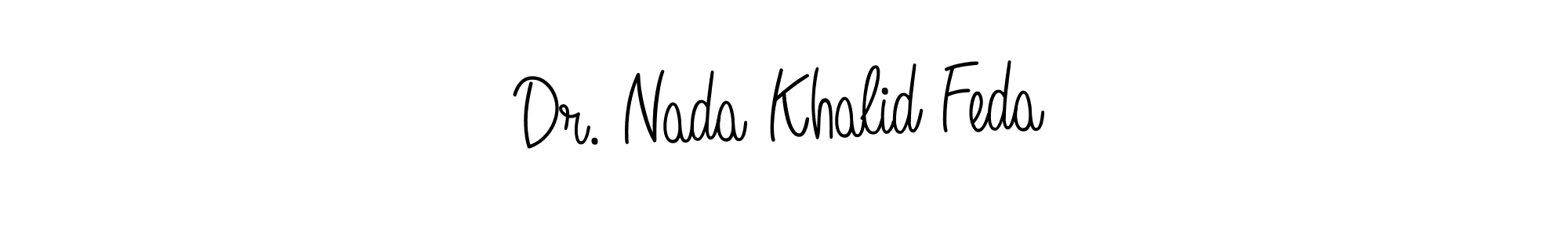 You should practise on your own different ways (Angelique-Rose-font-FFP) to write your name (Dr. Nada Khalid Feda) in signature. don't let someone else do it for you. Dr. Nada Khalid Feda signature style 5 images and pictures png