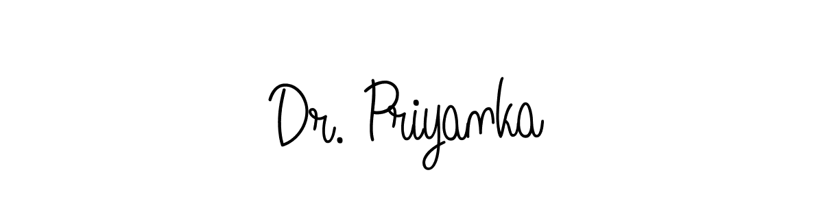 Use a signature maker to create a handwritten signature online. With this signature software, you can design (Angelique-Rose-font-FFP) your own signature for name Dr. Priyanka. Dr. Priyanka signature style 5 images and pictures png