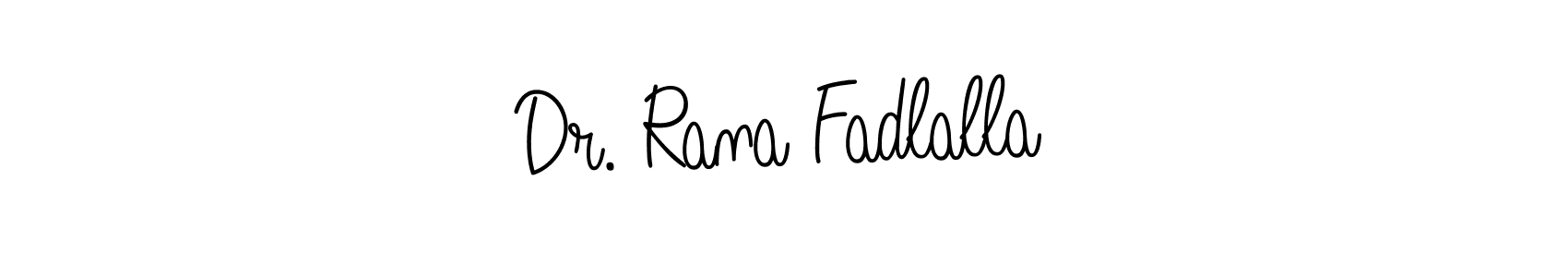 You should practise on your own different ways (Angelique-Rose-font-FFP) to write your name (Dr. Rana Fadlalla) in signature. don't let someone else do it for you. Dr. Rana Fadlalla signature style 5 images and pictures png