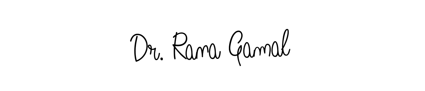 The best way (Angelique-Rose-font-FFP) to make a short signature is to pick only two or three words in your name. The name Dr. Rana Gamal include a total of six letters. For converting this name. Dr. Rana Gamal signature style 5 images and pictures png