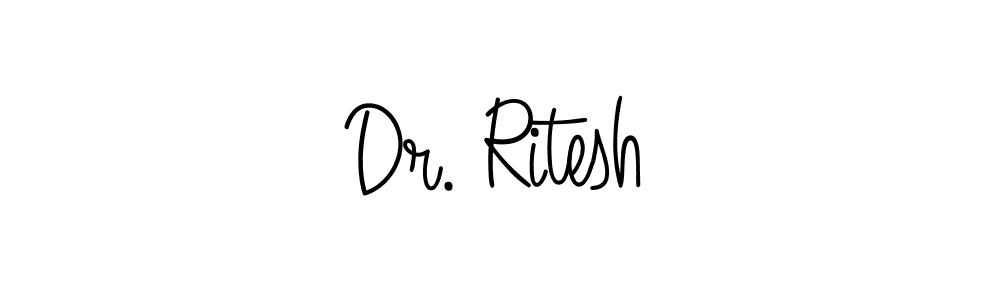 The best way (Angelique-Rose-font-FFP) to make a short signature is to pick only two or three words in your name. The name Dr. Ritesh include a total of six letters. For converting this name. Dr. Ritesh signature style 5 images and pictures png