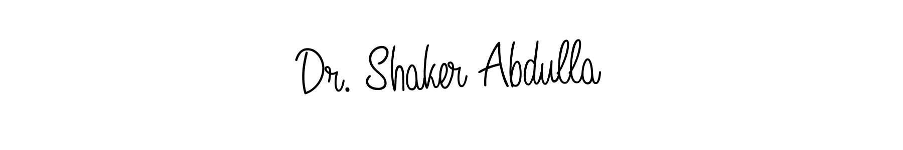 The best way (Angelique-Rose-font-FFP) to make a short signature is to pick only two or three words in your name. The name Dr. Shaker Abdulla include a total of six letters. For converting this name. Dr. Shaker Abdulla signature style 5 images and pictures png