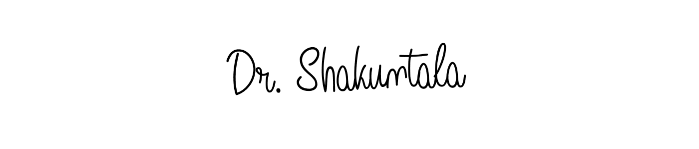 Use a signature maker to create a handwritten signature online. With this signature software, you can design (Angelique-Rose-font-FFP) your own signature for name Dr. Shakuntala. Dr. Shakuntala signature style 5 images and pictures png