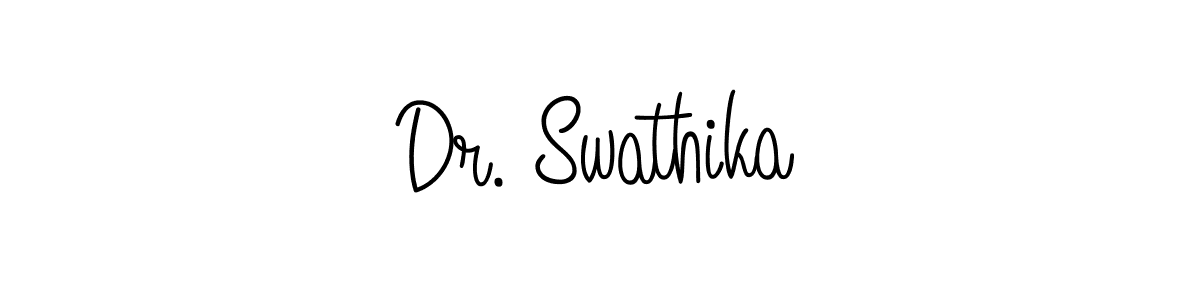 Design your own signature with our free online signature maker. With this signature software, you can create a handwritten (Angelique-Rose-font-FFP) signature for name Dr. Swathika. Dr. Swathika signature style 5 images and pictures png