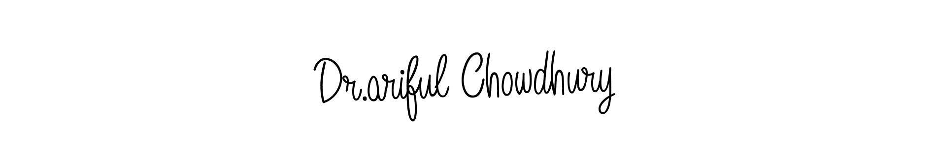 You should practise on your own different ways (Angelique-Rose-font-FFP) to write your name (Dr.ariful Chowdhury) in signature. don't let someone else do it for you. Dr.ariful Chowdhury signature style 5 images and pictures png