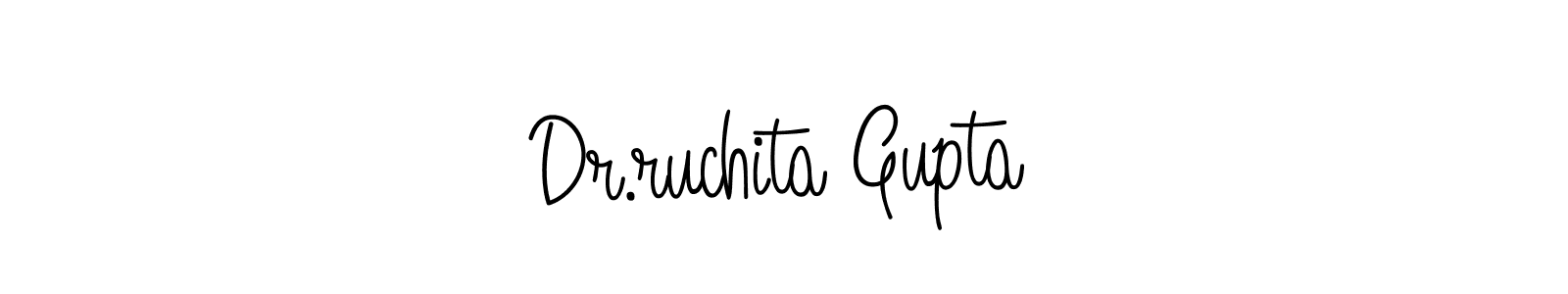 How to make Dr.ruchita Gupta name signature. Use Angelique-Rose-font-FFP style for creating short signs online. This is the latest handwritten sign. Dr.ruchita Gupta signature style 5 images and pictures png