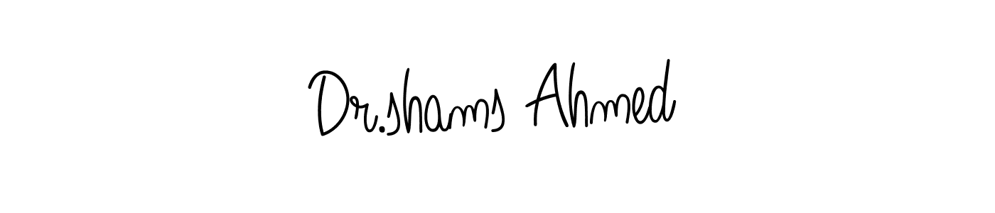 The best way (Angelique-Rose-font-FFP) to make a short signature is to pick only two or three words in your name. The name Dr.shams Ahmed include a total of six letters. For converting this name. Dr.shams Ahmed signature style 5 images and pictures png