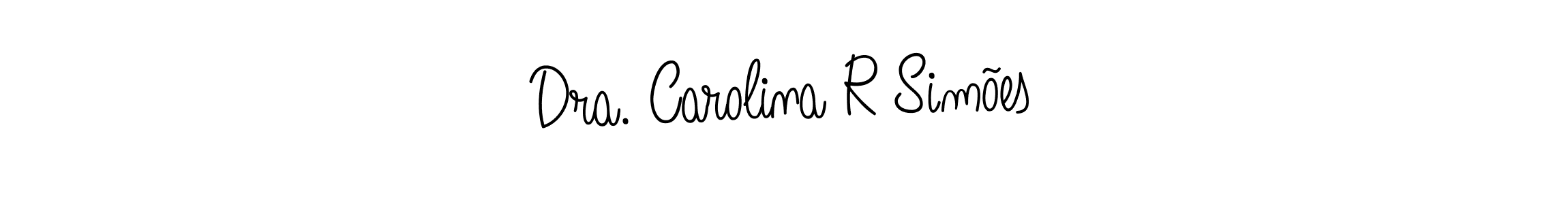 Use a signature maker to create a handwritten signature online. With this signature software, you can design (Angelique-Rose-font-FFP) your own signature for name Dra. Carolina R Simões. Dra. Carolina R Simões signature style 5 images and pictures png