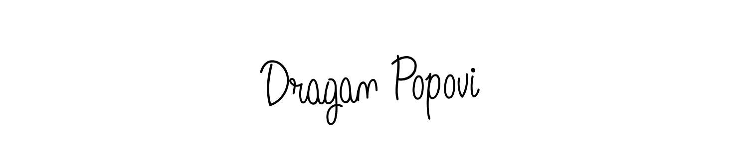 You should practise on your own different ways (Angelique-Rose-font-FFP) to write your name (Dragan Popović) in signature. don't let someone else do it for you. Dragan Popović signature style 5 images and pictures png