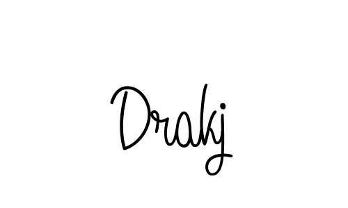 You should practise on your own different ways (Angelique-Rose-font-FFP) to write your name (Drakj) in signature. don't let someone else do it for you. Drakj signature style 5 images and pictures png