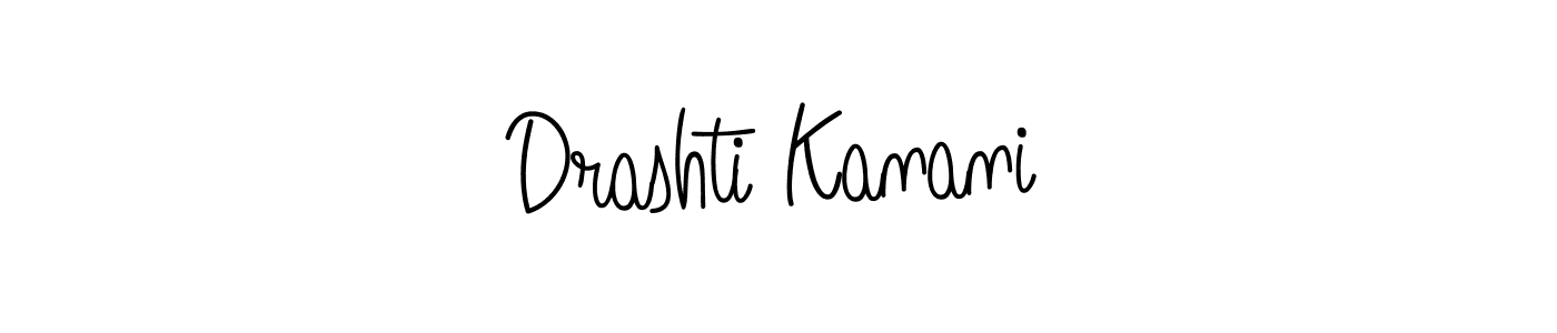 How to make Drashti Kanani name signature. Use Angelique-Rose-font-FFP style for creating short signs online. This is the latest handwritten sign. Drashti Kanani signature style 5 images and pictures png