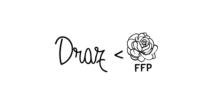 How to make Draz <3 name signature. Use Angelique-Rose-font-FFP style for creating short signs online. This is the latest handwritten sign. Draz <3 signature style 5 images and pictures png