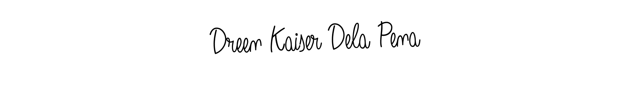 if you are searching for the best signature style for your name Dreen Kaiser Dela Pena. so please give up your signature search. here we have designed multiple signature styles  using Angelique-Rose-font-FFP. Dreen Kaiser Dela Pena signature style 5 images and pictures png