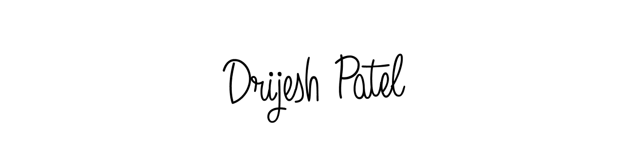 Drijesh Patel stylish signature style. Best Handwritten Sign (Angelique-Rose-font-FFP) for my name. Handwritten Signature Collection Ideas for my name Drijesh Patel. Drijesh Patel signature style 5 images and pictures png