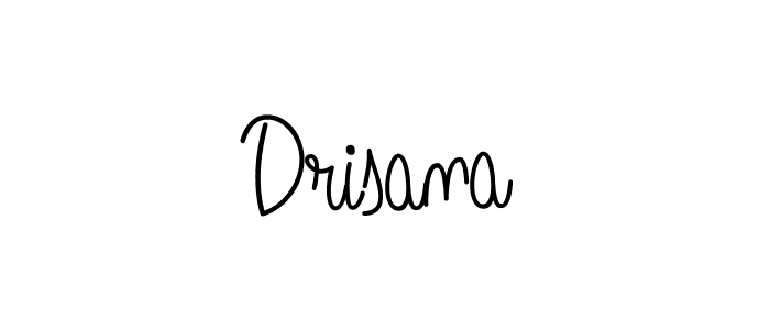 Use a signature maker to create a handwritten signature online. With this signature software, you can design (Angelique-Rose-font-FFP) your own signature for name Drisana. Drisana signature style 5 images and pictures png